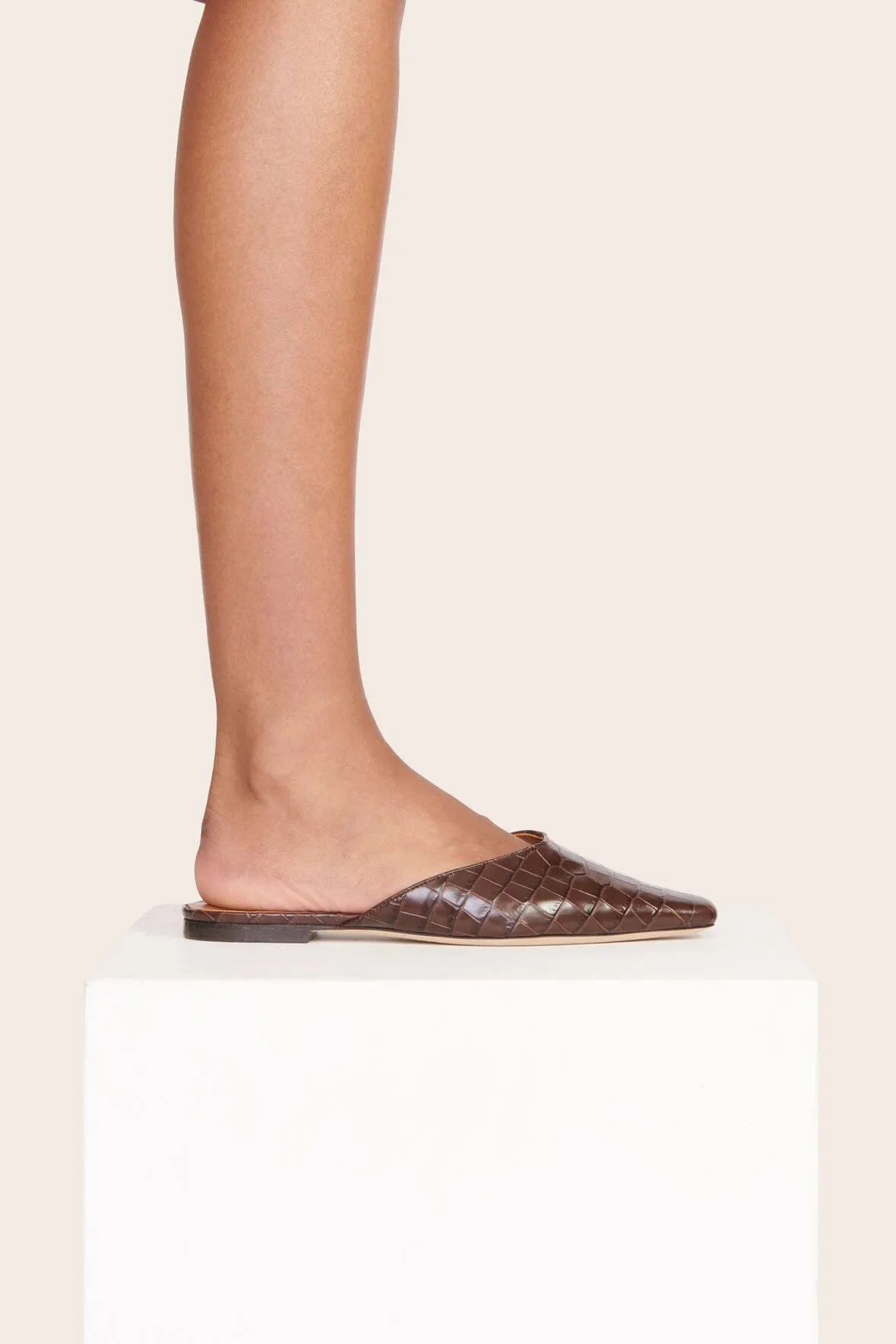 GIGI MULE | ESPRESSO CROC EMBOSSED
