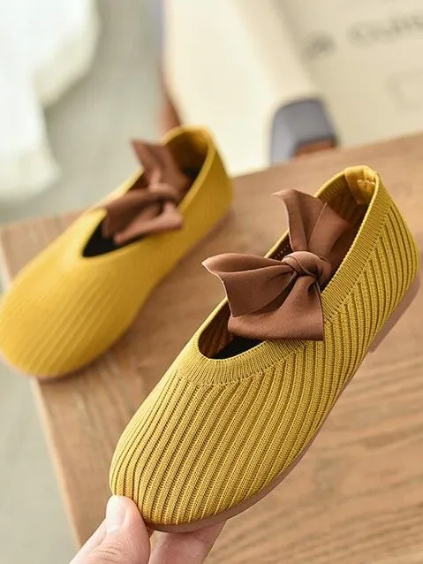 Girls Non-Slip Bow Knot Flats By Liv and Mia