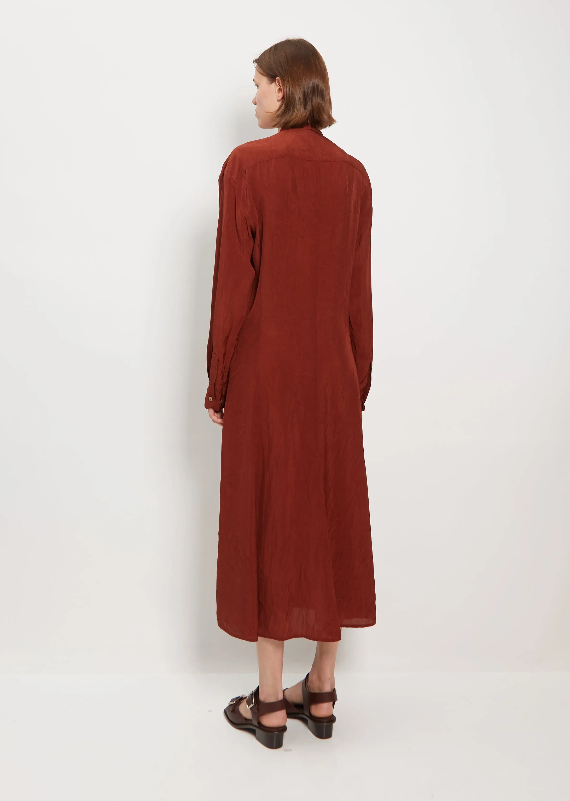Gusset Collar Shirt Dress