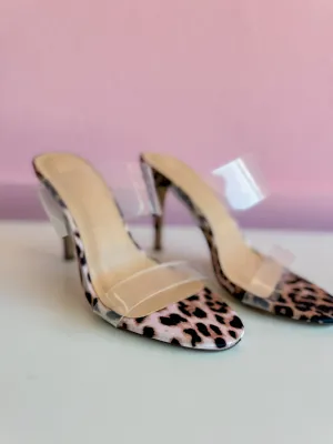 Heddie Heel in Leopard Satin