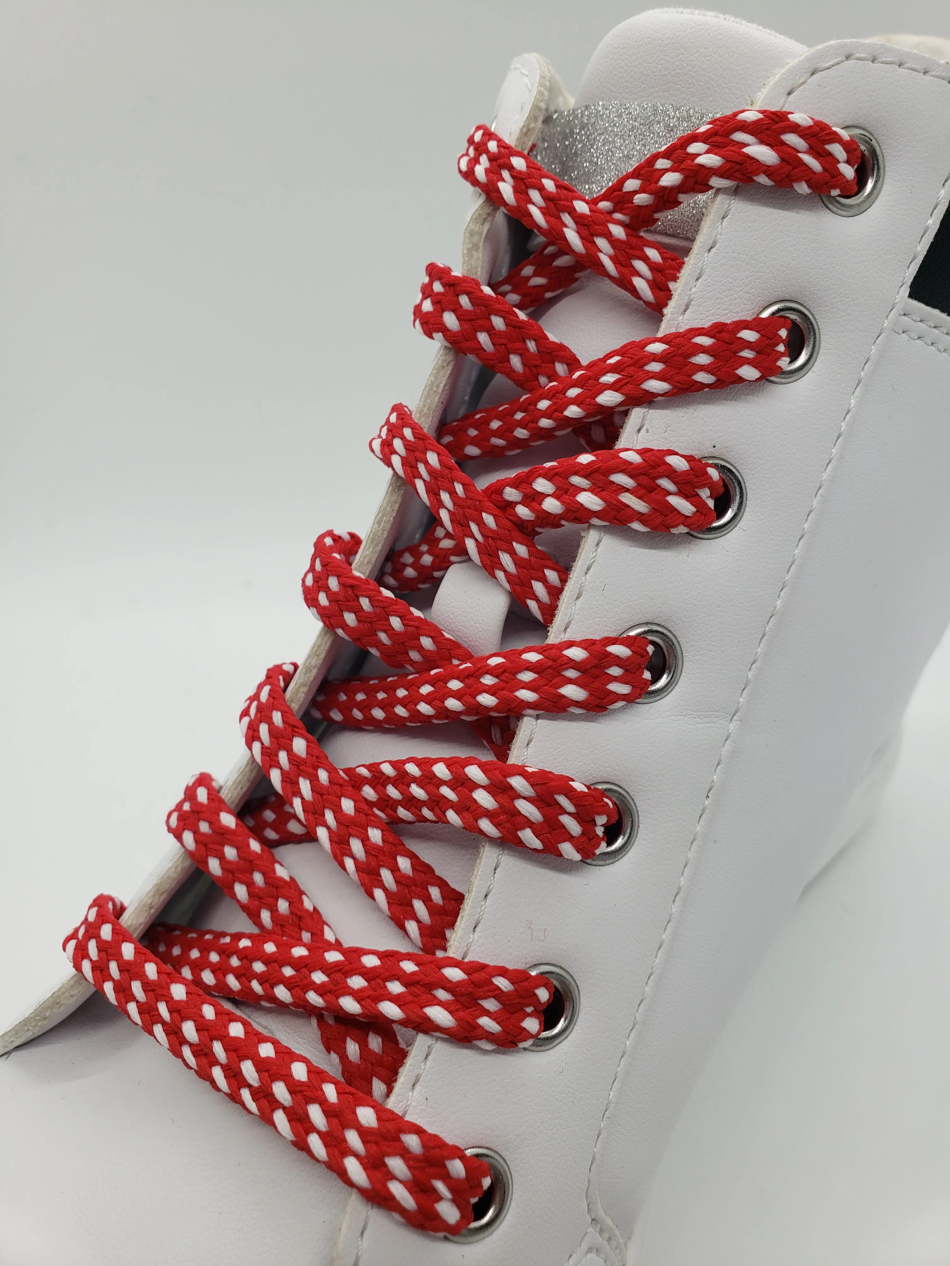 Hybrid Shoelaces - Red with White Flecks
