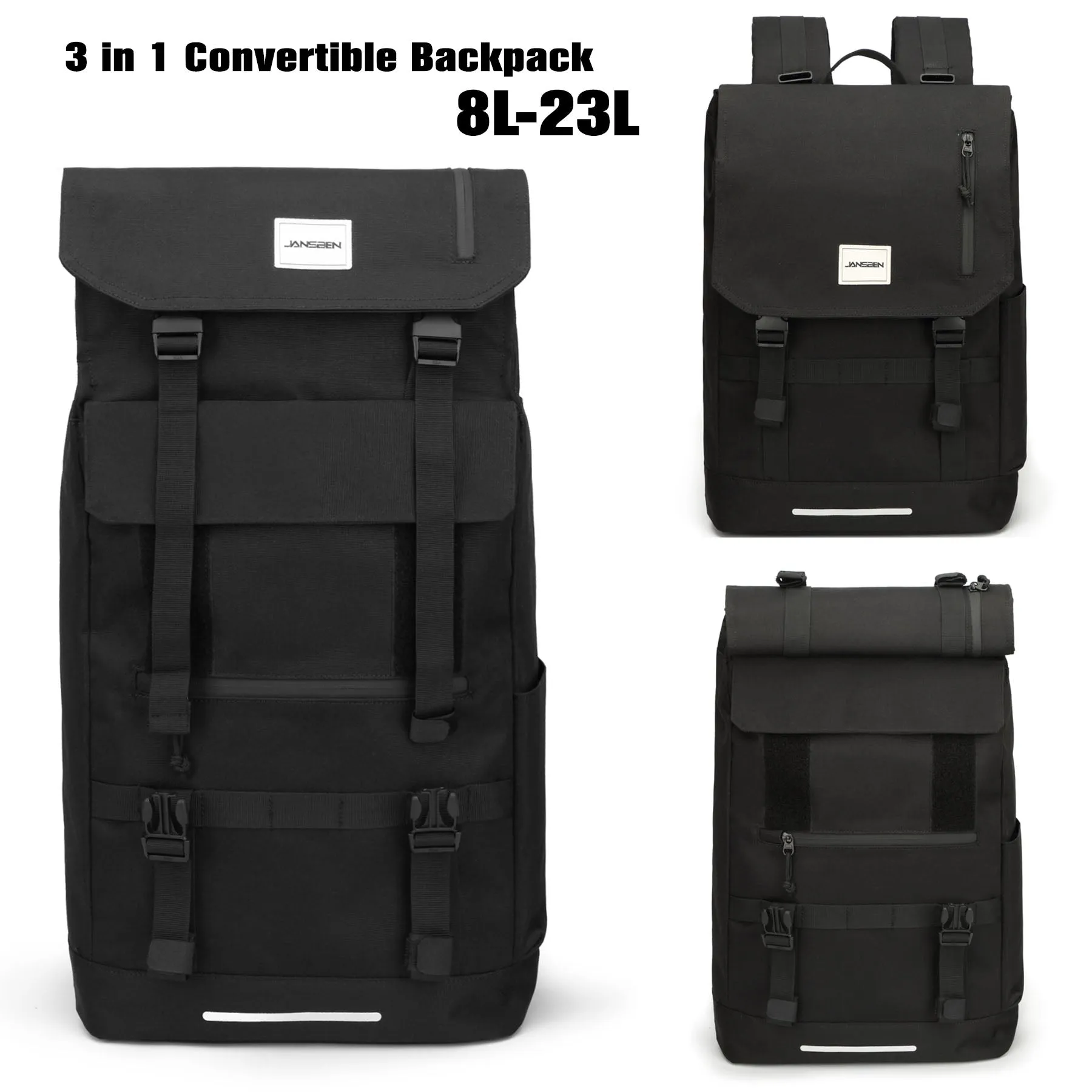 Jansben 3 in 1 Convertible Backpack 8L-23 L