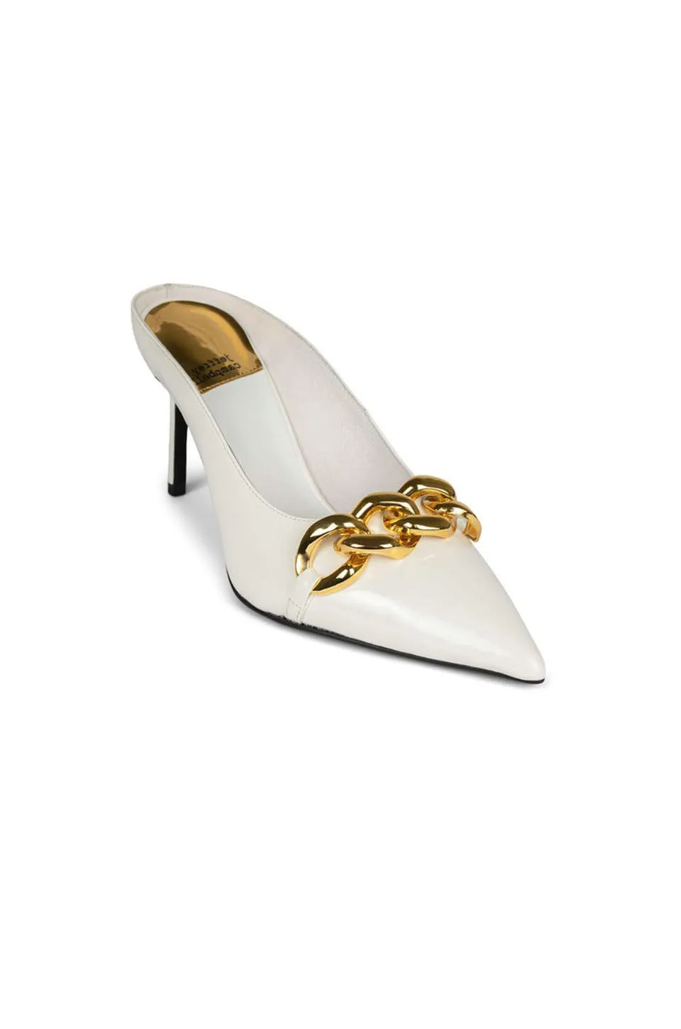 Jeffrey Campbell Slithers In White Patent Gold