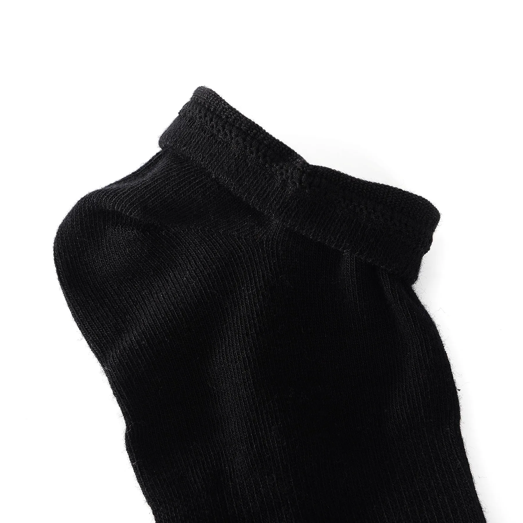 Laulax 6 Pairs Finest Combed Cotton Arch Support Trainer Socks, Black, Size UK 9 - 11 / Europ 43 - 46