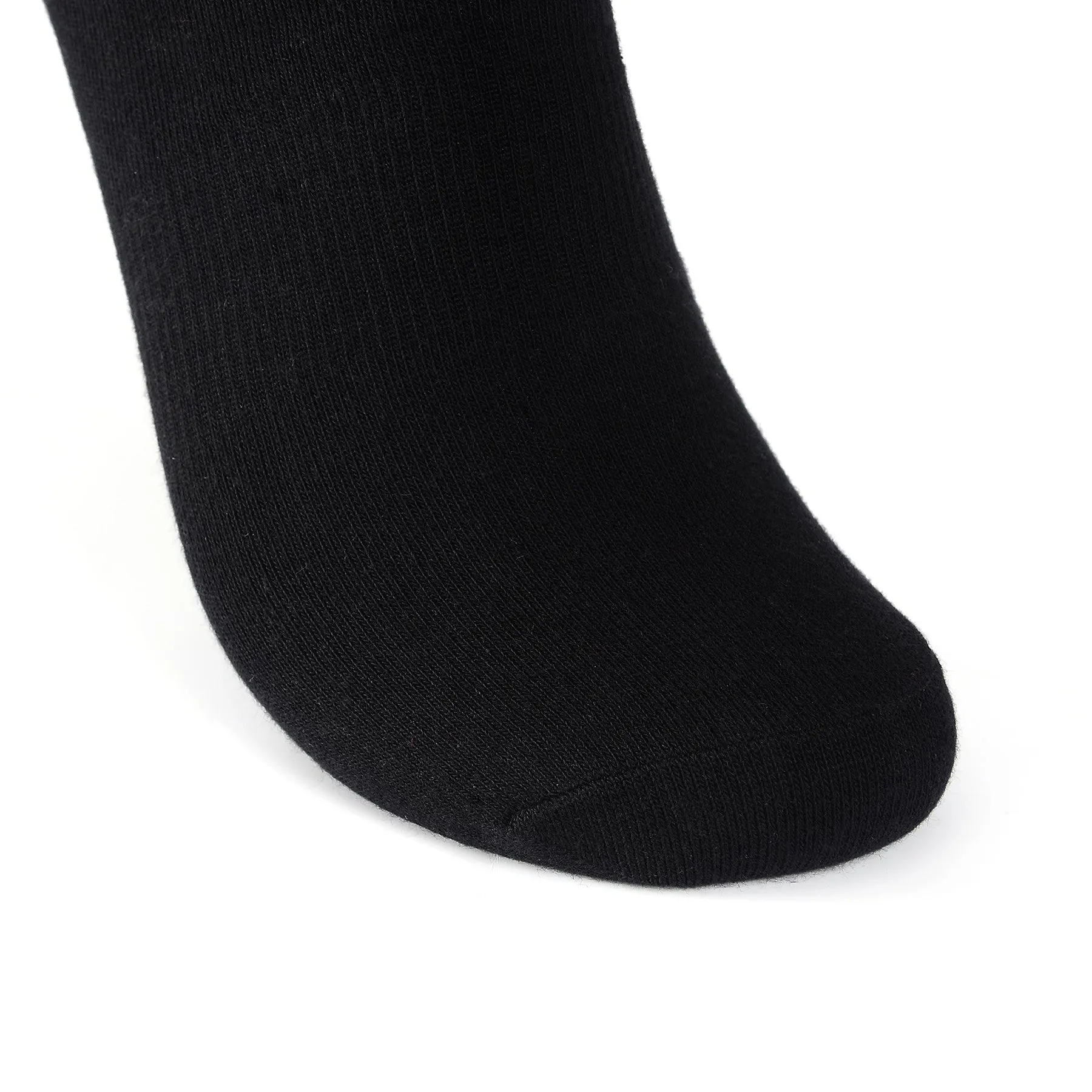 Laulax 6 Pairs Finest Combed Cotton Arch Support Trainer Socks, Black, Size UK 9 - 11 / Europ 43 - 46