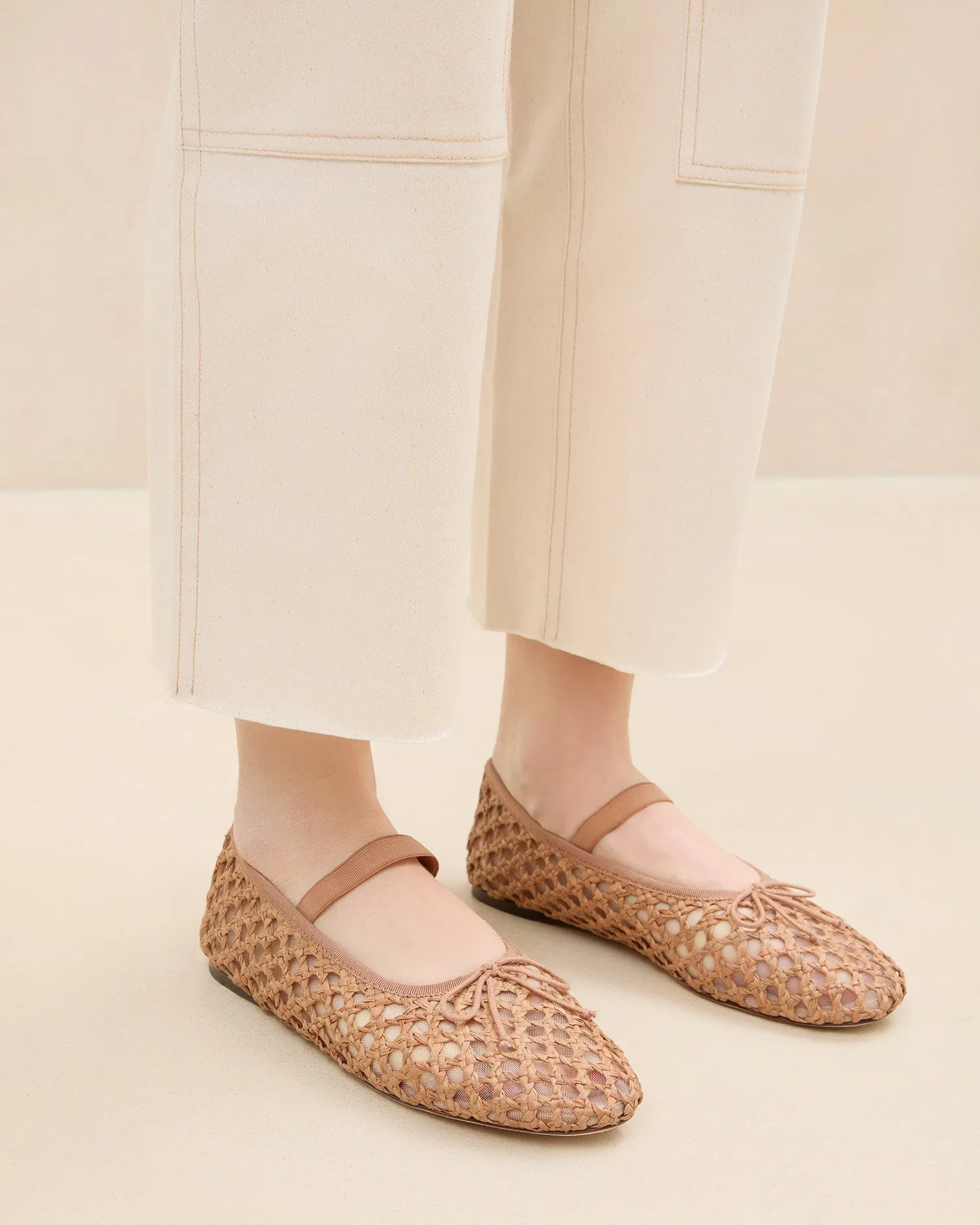 Leonie Brown Crochet Ballet Flat