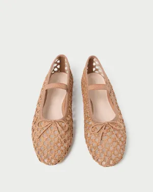 Leonie Brown Crochet Ballet Flat