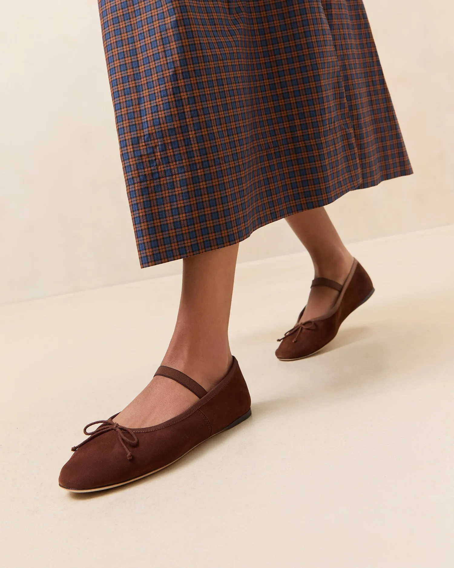 Leonie Espresso Suede Ballet Flat