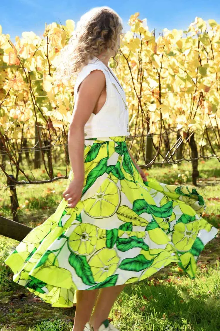 Long Heart Skirt in Lemons