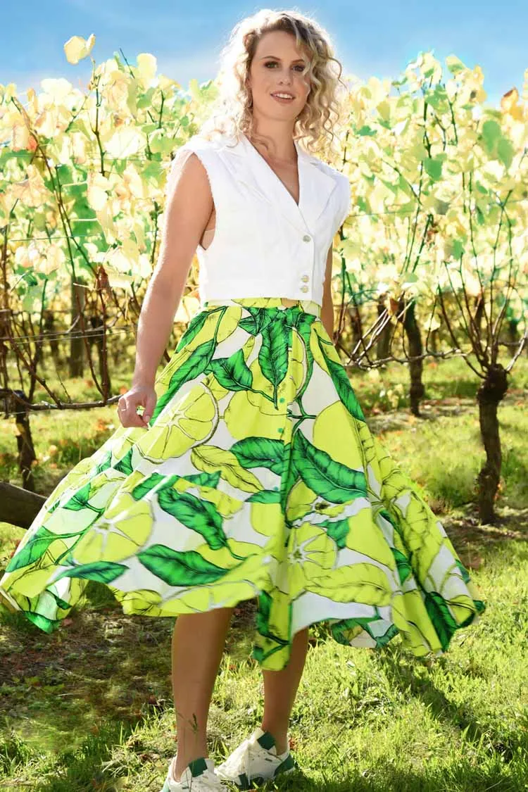 Long Heart Skirt in Lemons