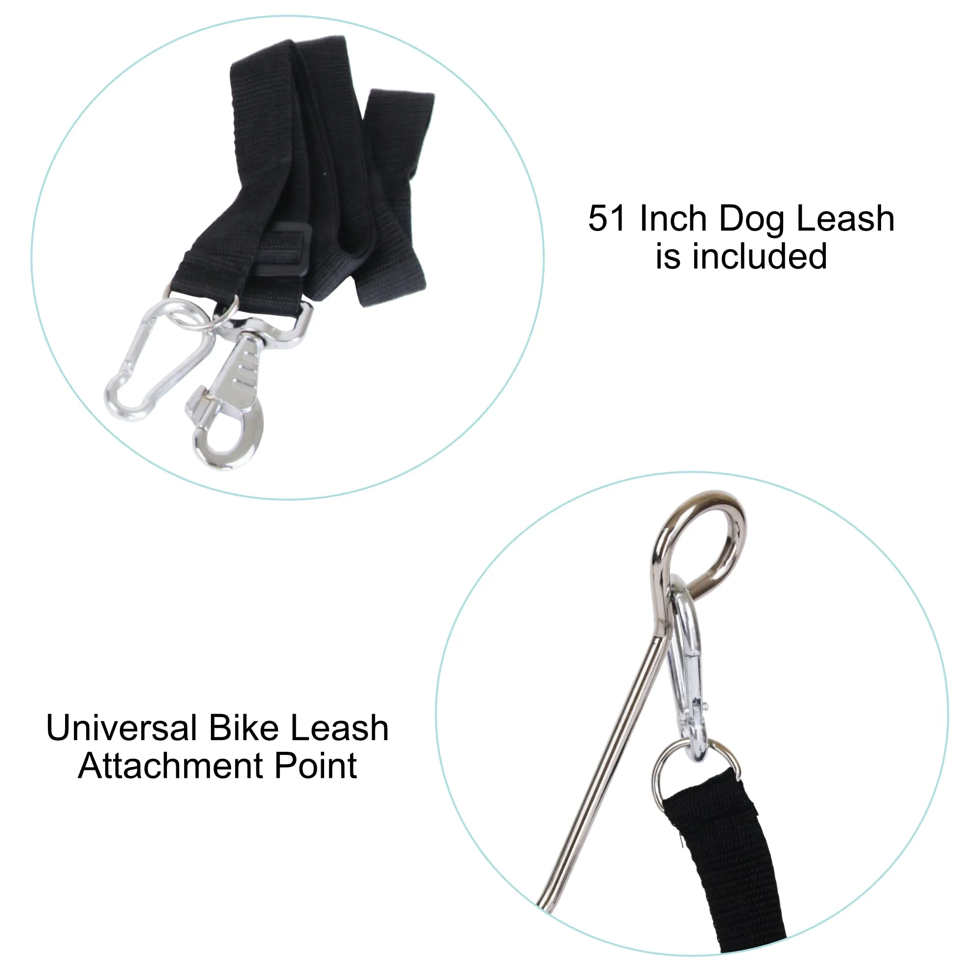 Lumintrail Dog Bike Leash Attachment for Hands Free Dog Walking and Exercise - Leash Included