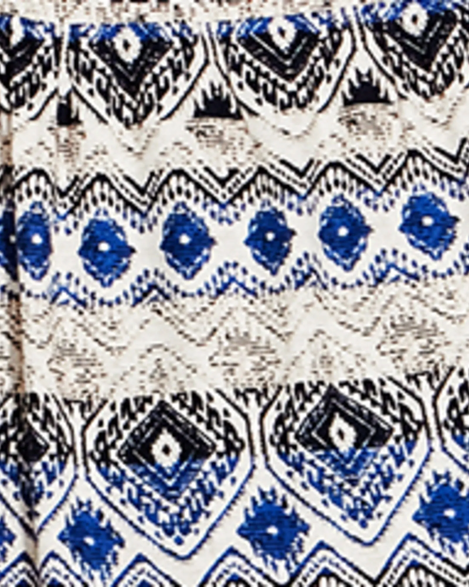 Maeve Lace-Up Boho Top | Royal Blue / Ivory