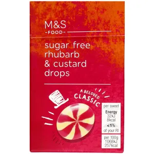 M&S Food Sugar Free Rhubarb & Custard Drops 42g