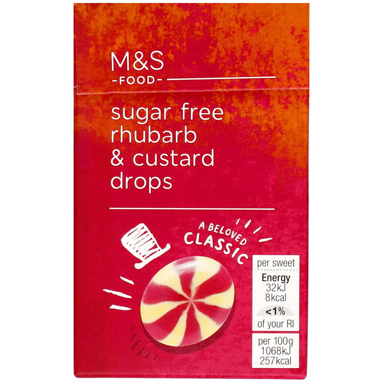 M&S Food Sugar Free Rhubarb & Custard Drops 42g