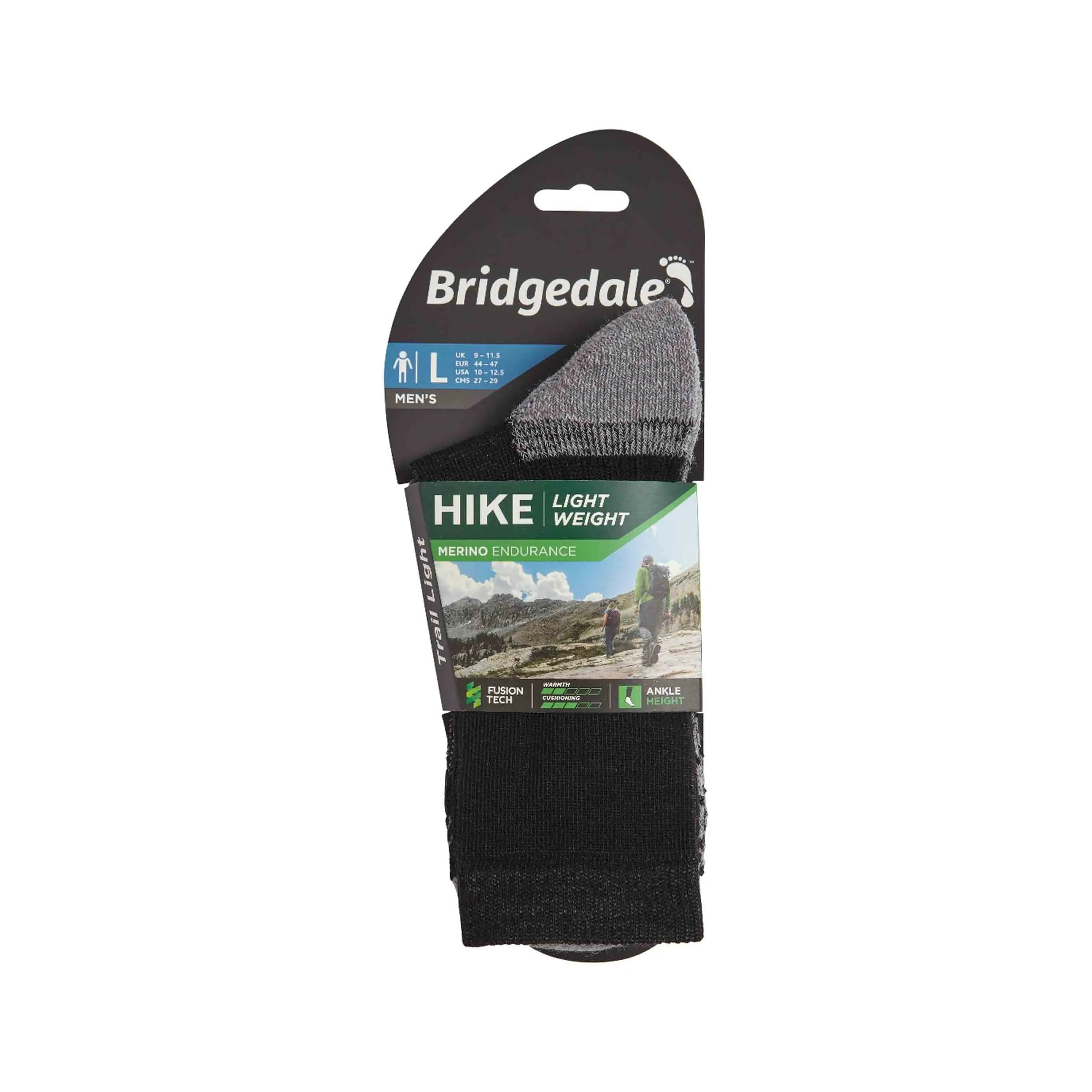 Mens Hike Light Weight Performance 3/4 Crew Socks
