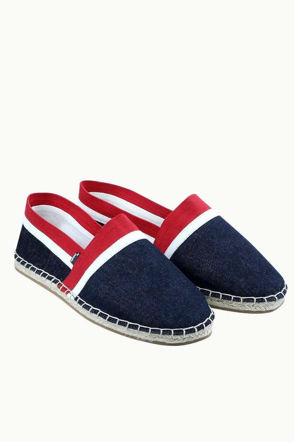 Men's Navy Cut N' Sew Denim Espadrilles