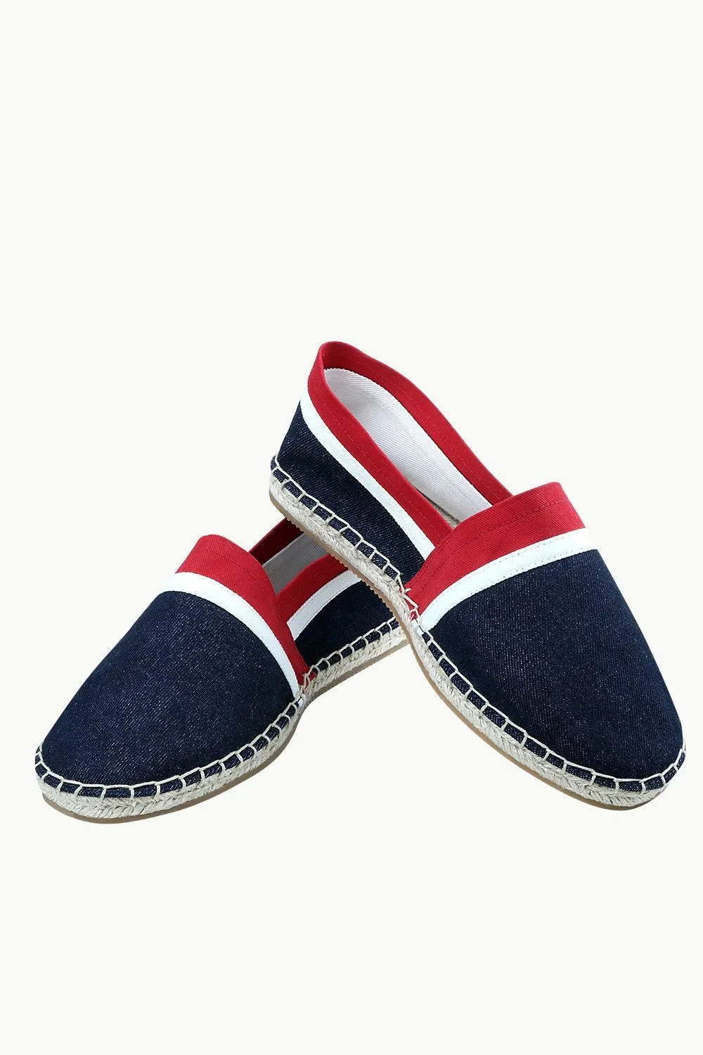 Men's Navy Cut N' Sew Denim Espadrilles