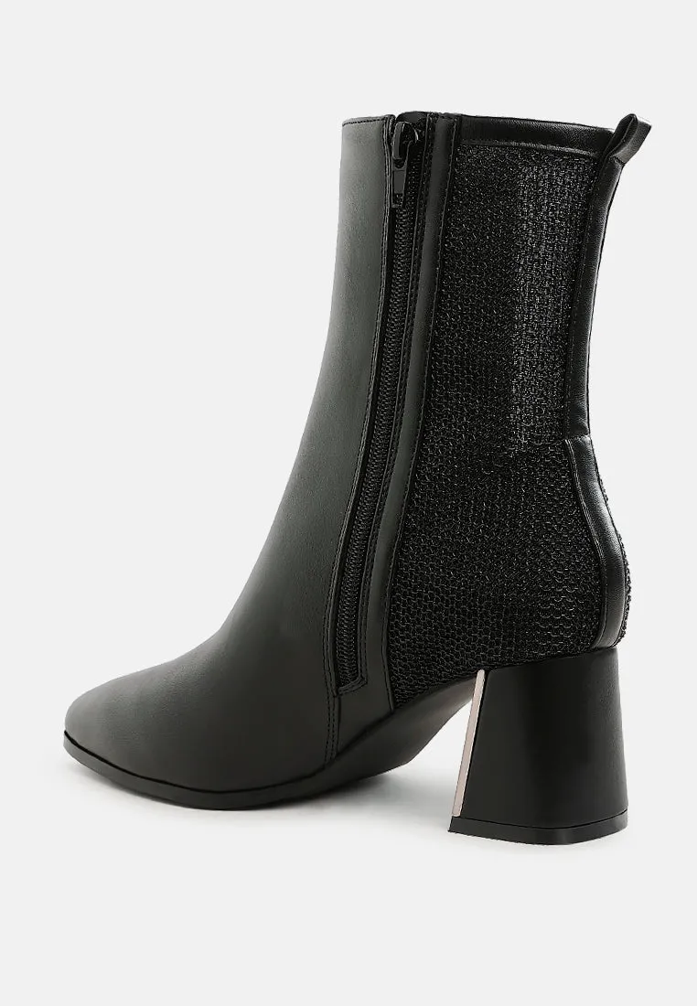 Mimosa Mesh Detail Pointy Ankle Boots
