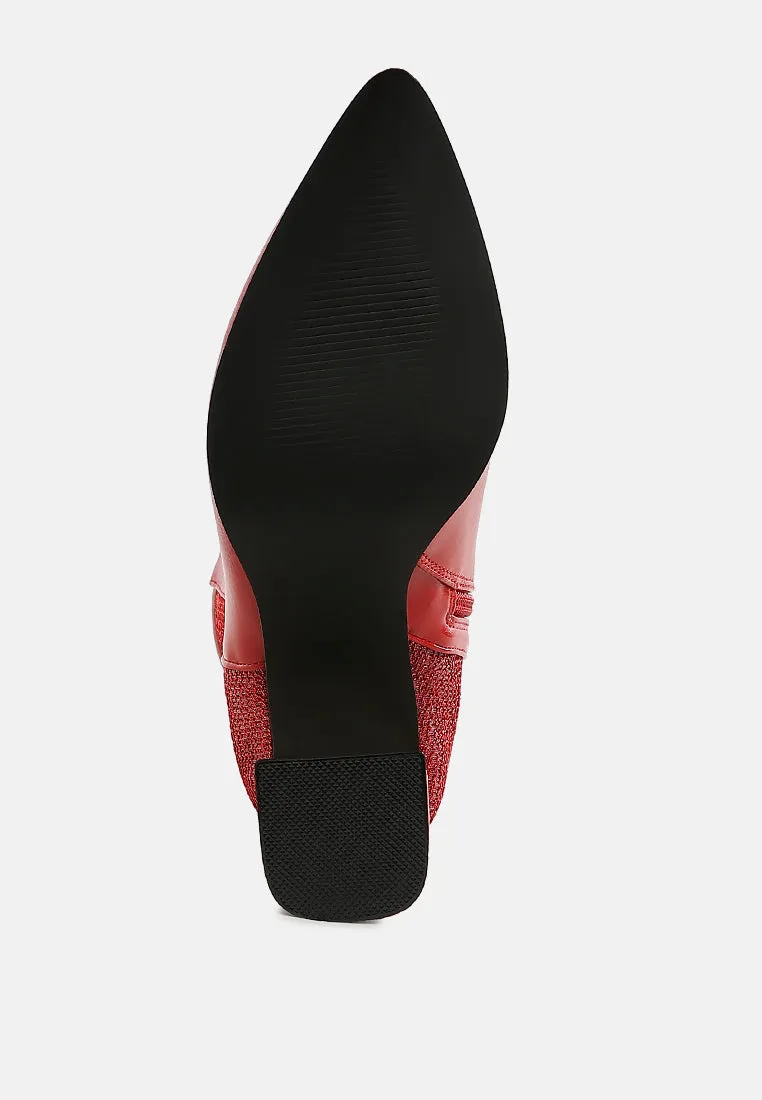 Mimosa Mesh Detail Pointy Ankle Boots