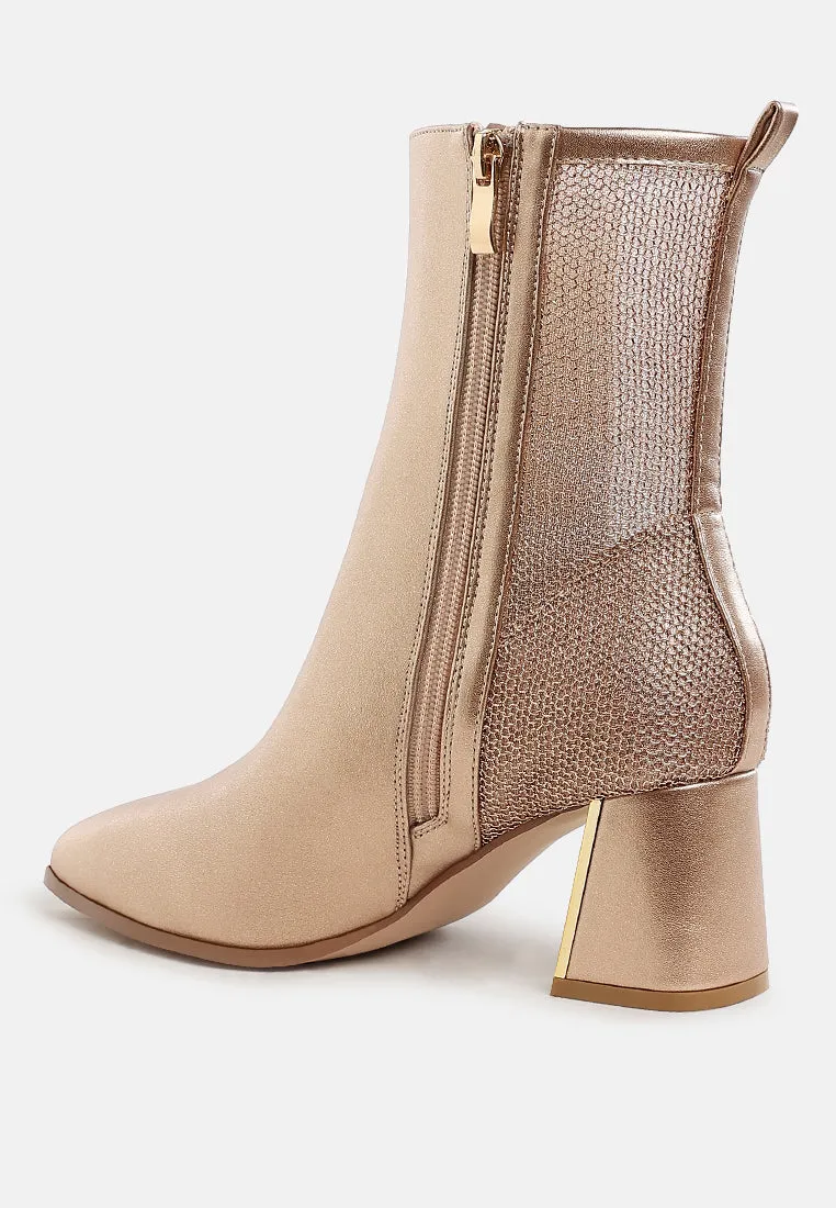 Mimosa Mesh Detail Pointy Ankle Boots