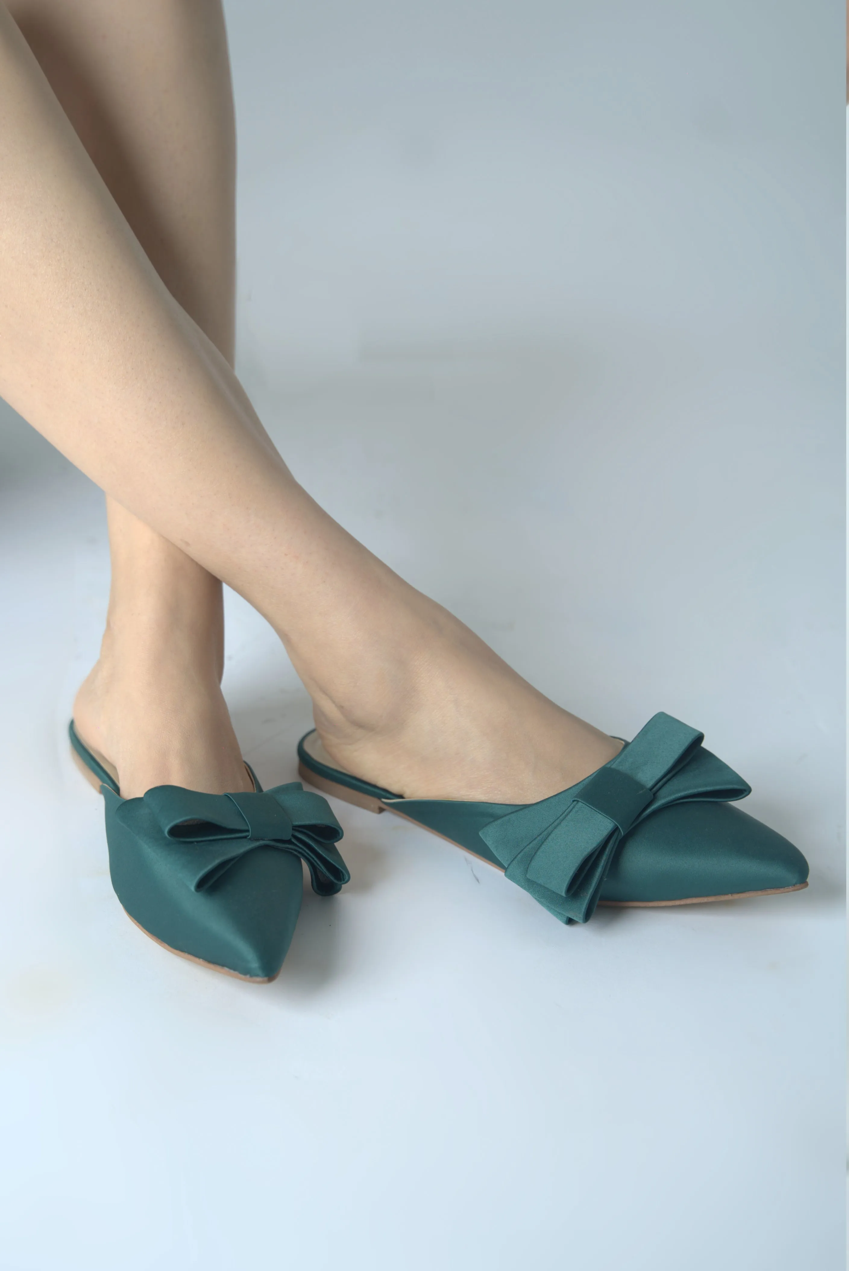 Monroe Bow Slides Emarald Green