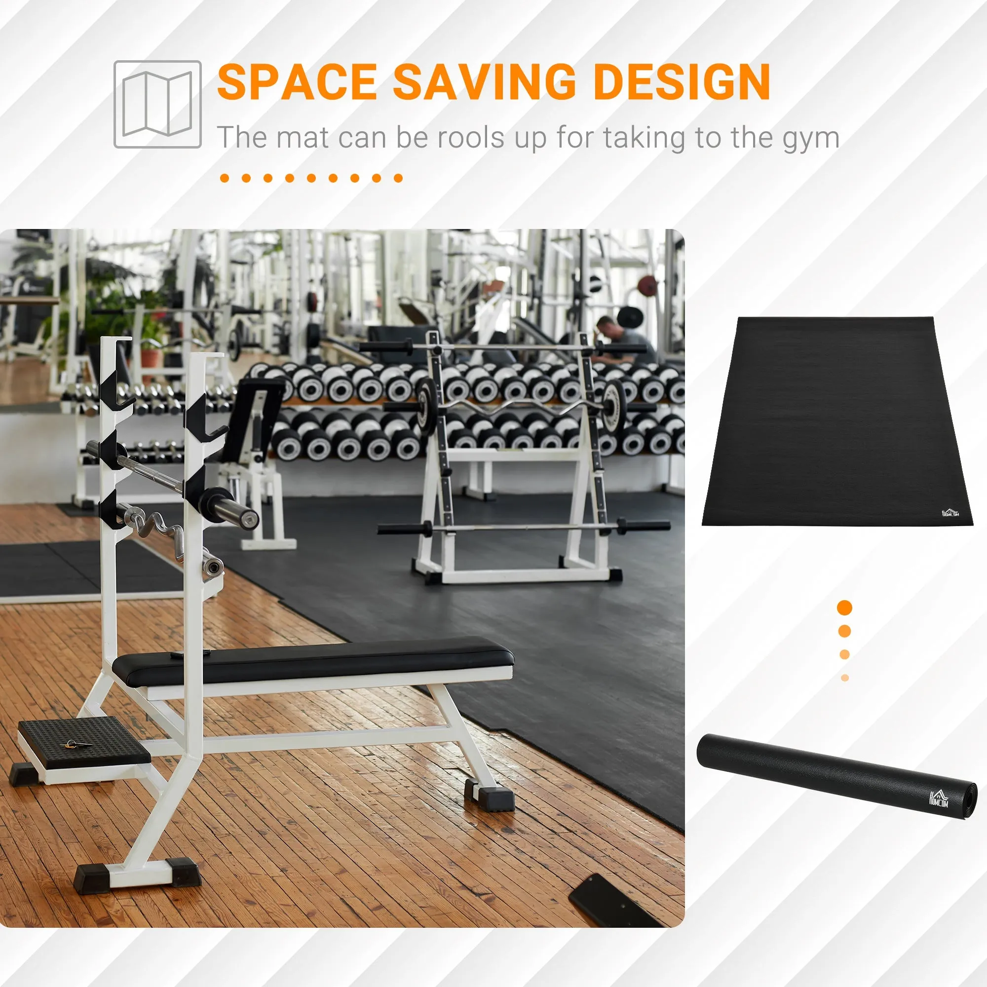 Multi-purpose Exercise Equipment Protection Mat Non-slip Floor Protector Gym Fitness Workout Training Mat 220 x 120cm