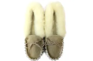 Natural Ladies Moccasins Hard Sole