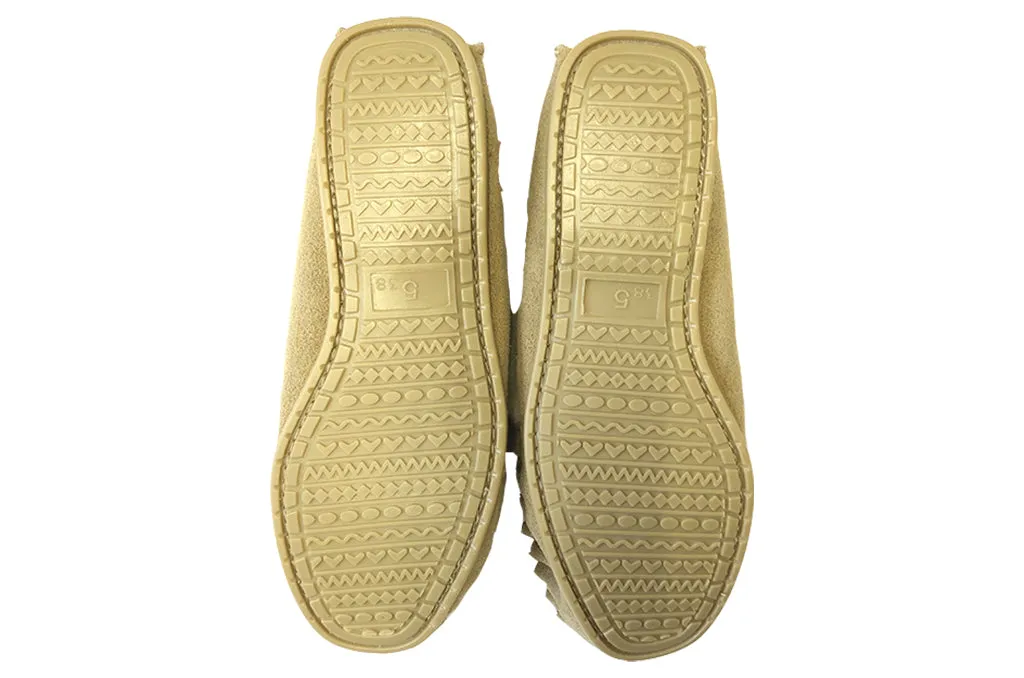Natural Ladies Moccasins Hard Sole