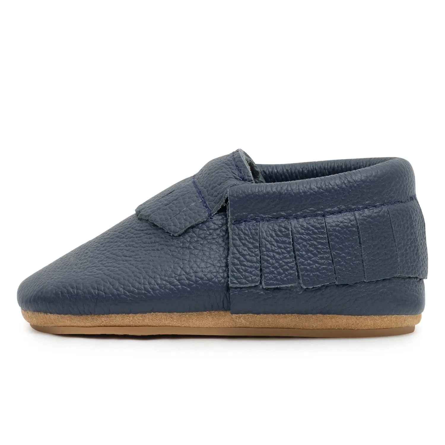 Navy Blue Hard Sole Moccasins