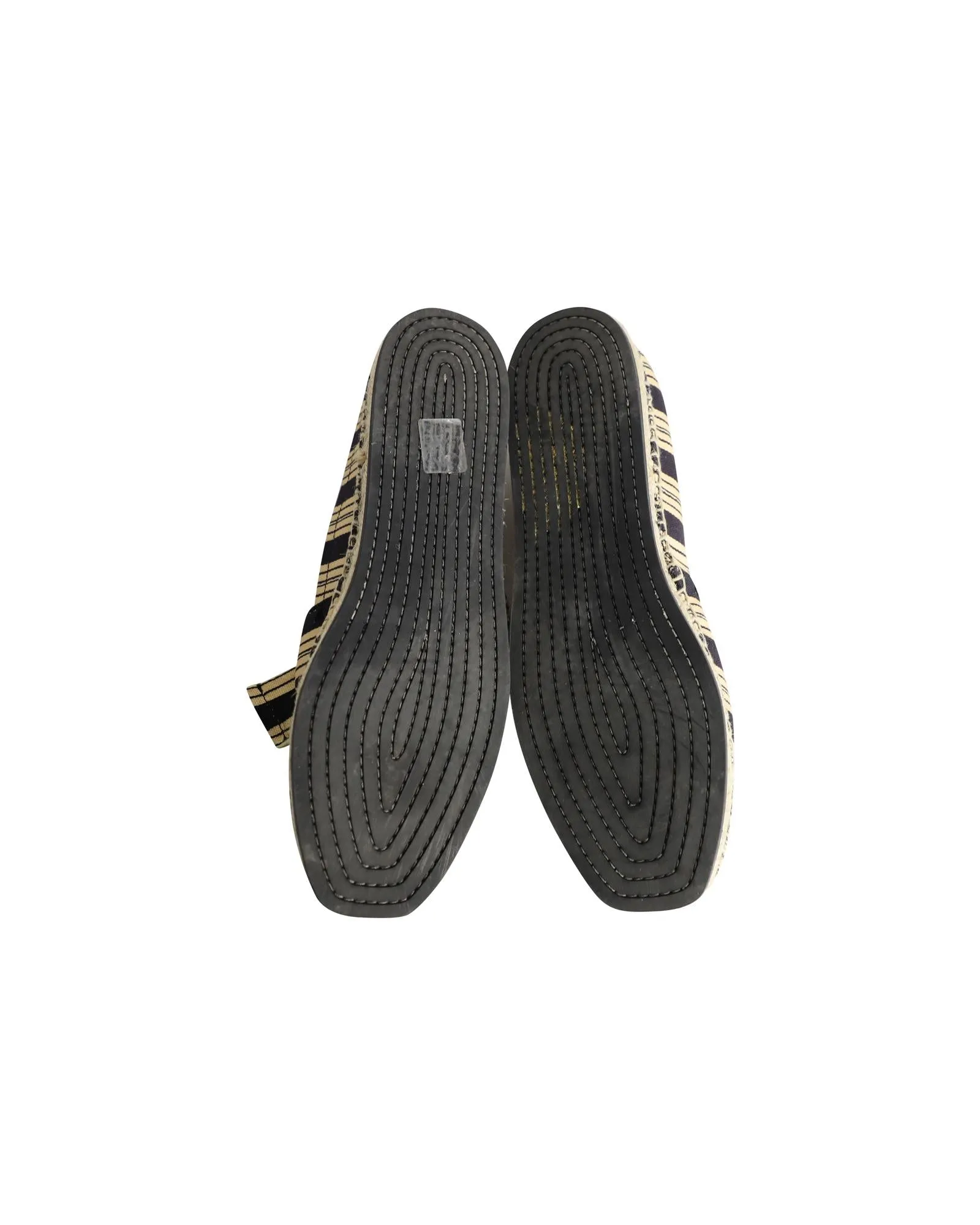 Playful Striped Canvas Bow Espadrille Flats