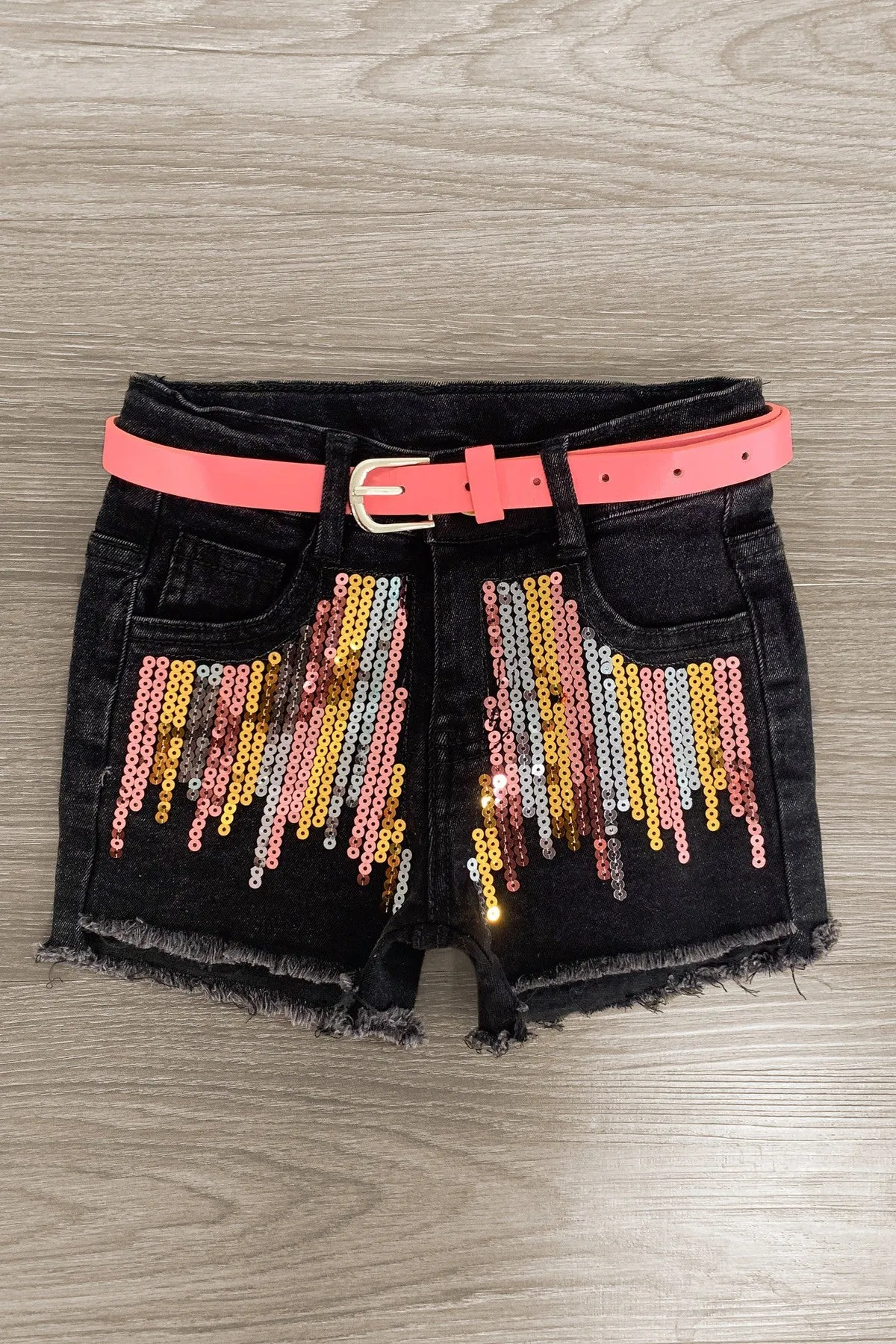 "Stay Sharp" Sequin Denim Short Set