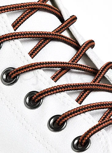 Round Black Rust Brown Shoe Boot Laces - 3mm wide