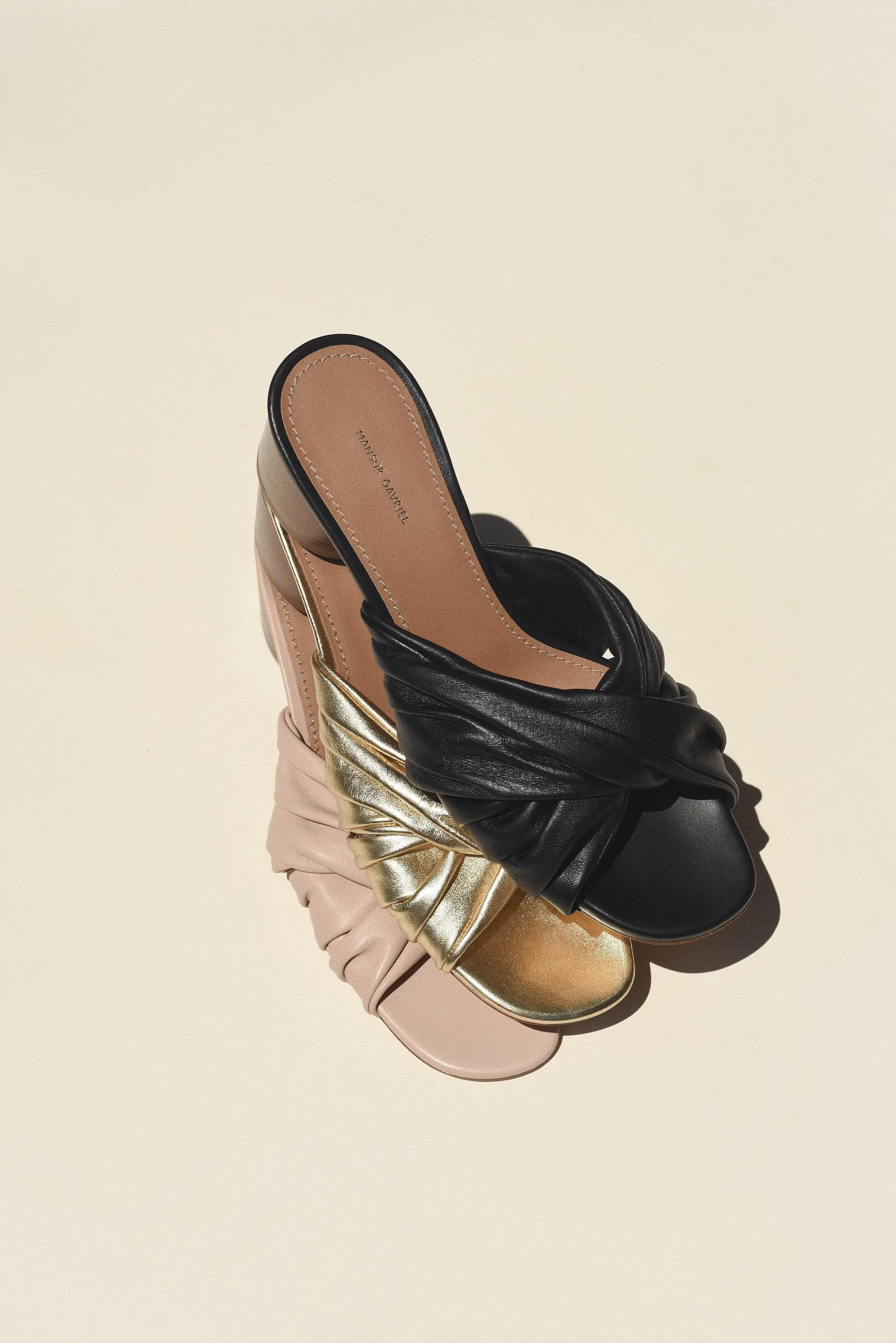 Ruched Mule - Gold