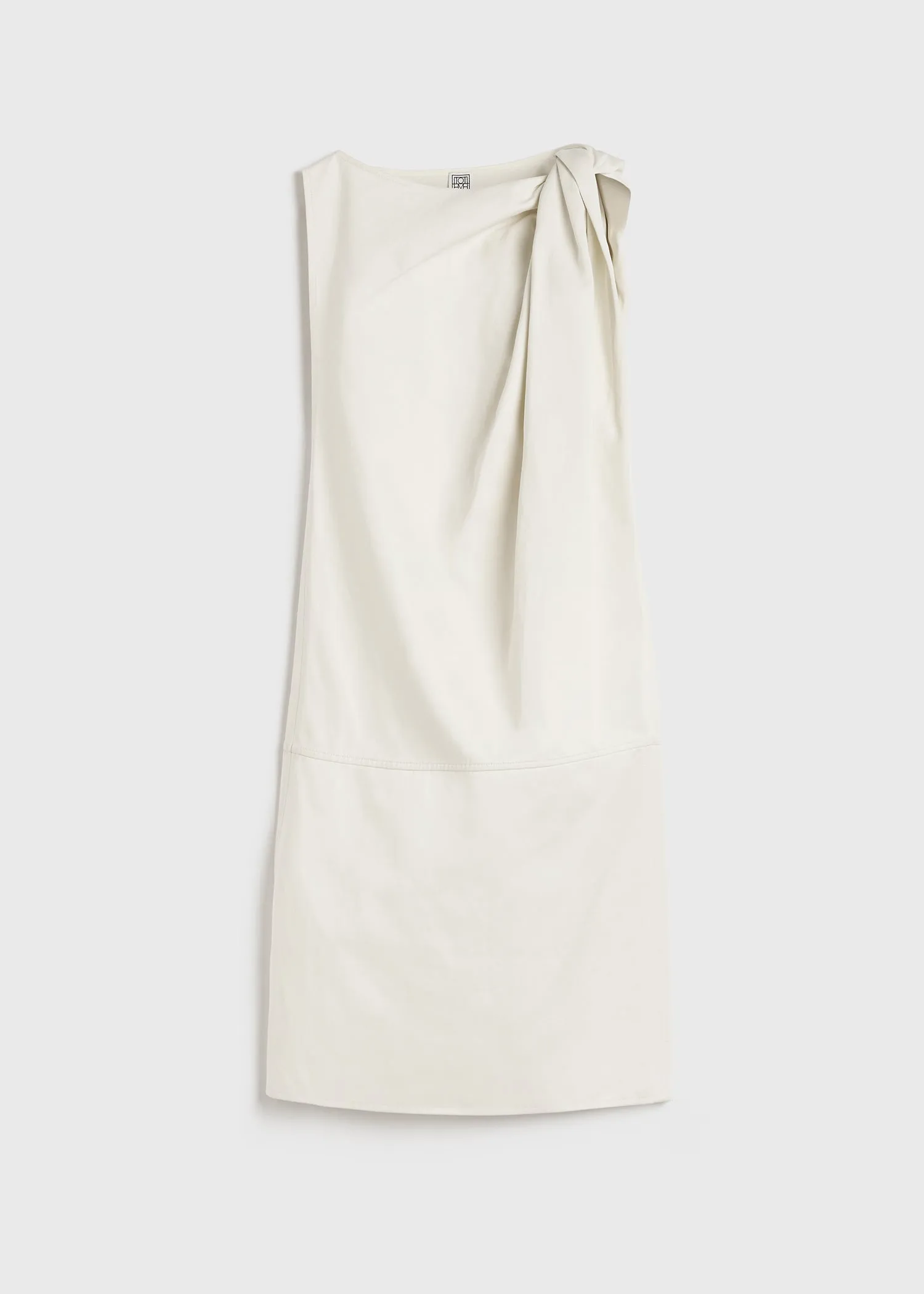 Shoulder-twist dress ecru