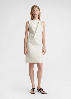 Shoulder-twist dress ecru