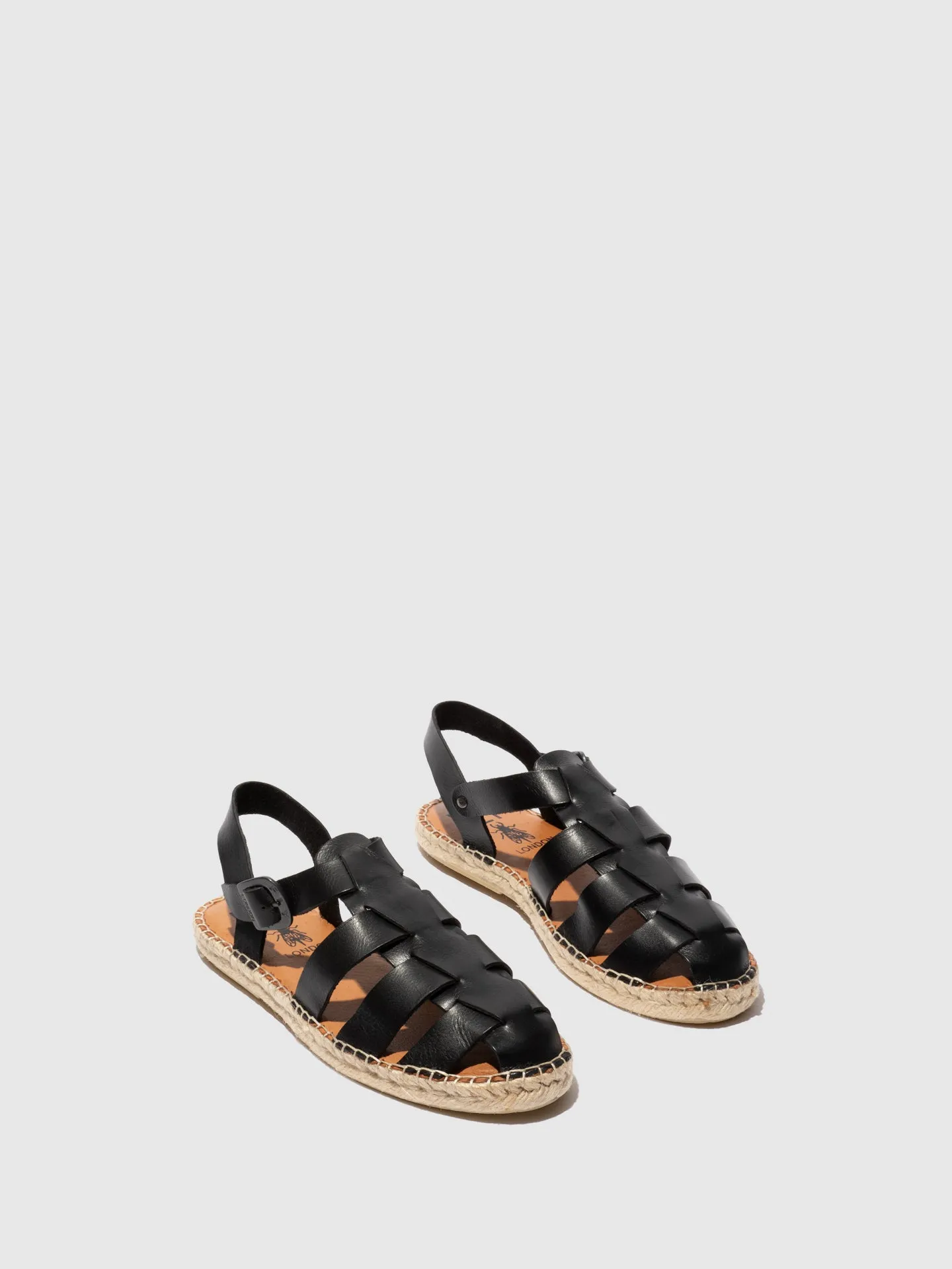 Sling-Back Espadrilles SUCH527FLY LEATHER BLACK