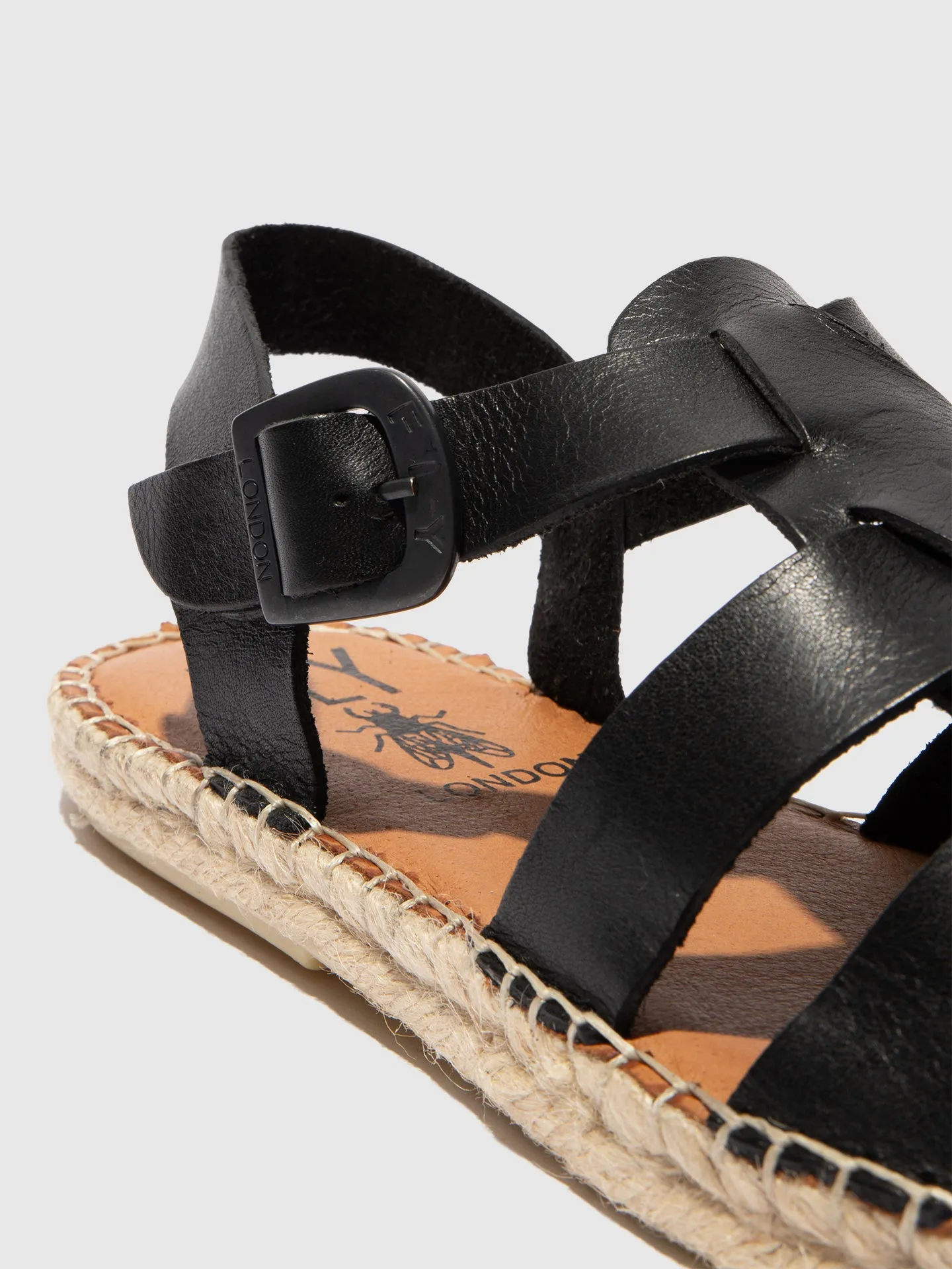 Sling-Back Espadrilles SUCH527FLY LEATHER BLACK