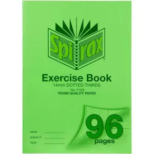 Spirax P109 Exercise Book Dotted Thirds 14Mm 70Gsm 96 Page A4 Green
