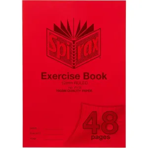 Spirax P118 Exercise Book Ruled 12Mm 70Gsm 48 Page A4 Red