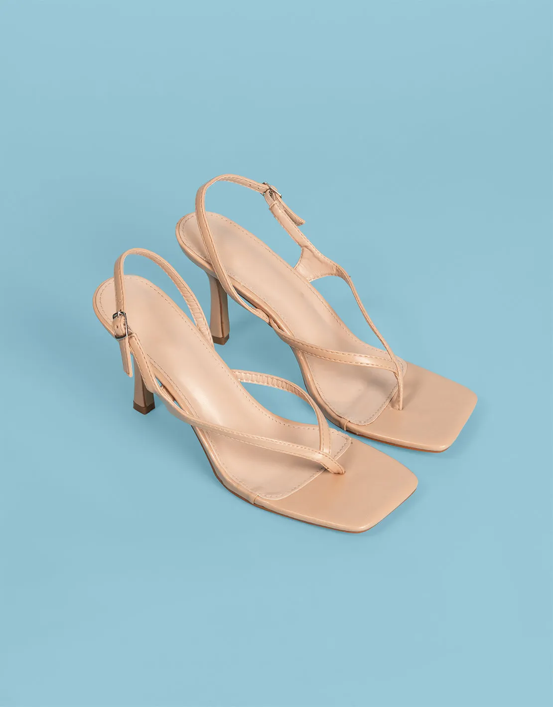 Square toe heeled sandals