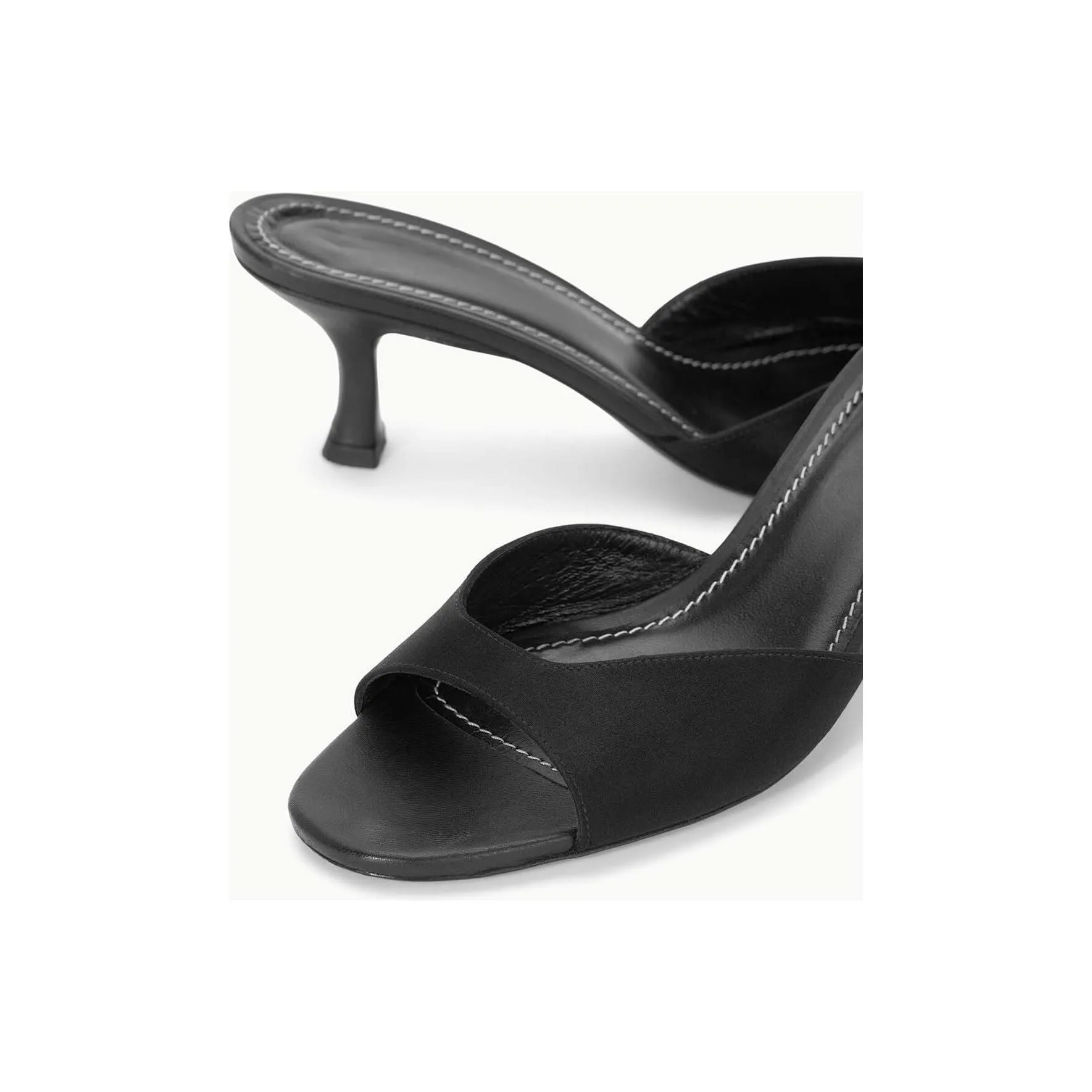 Staud Brigitte Mule Black Satin