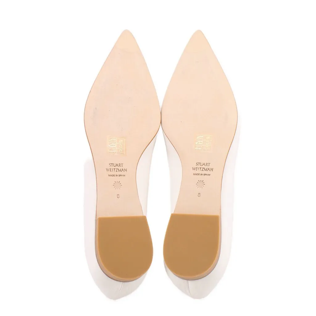 STUART WEITZMAN POINTED FLATS WHITE 8