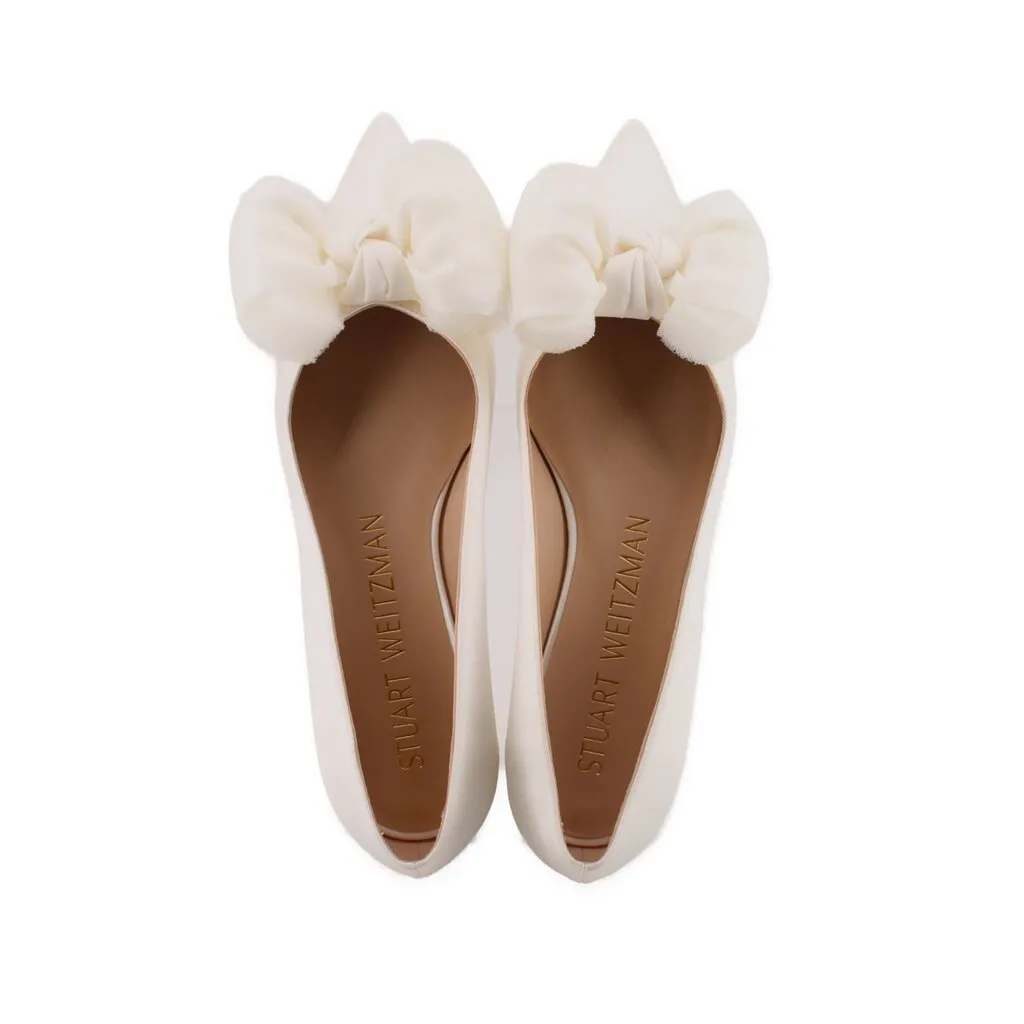 STUART WEITZMAN POINTED FLATS WHITE 8