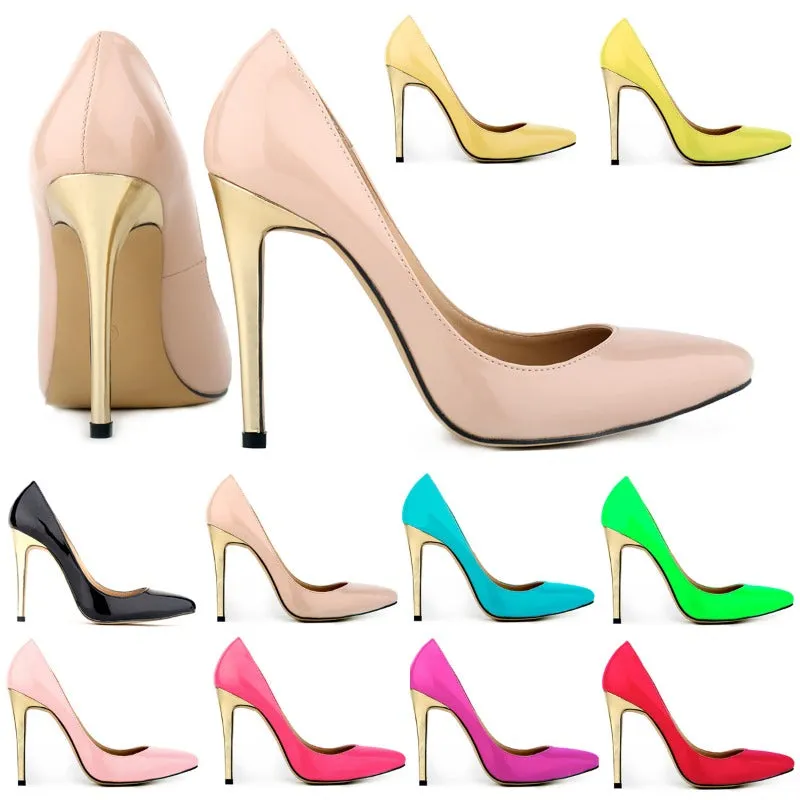 Summer Trendy Thin Gold High Heel Pointed Wedding Shoes
