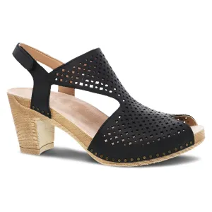 Teagan Black Burnished Nappa Sandal