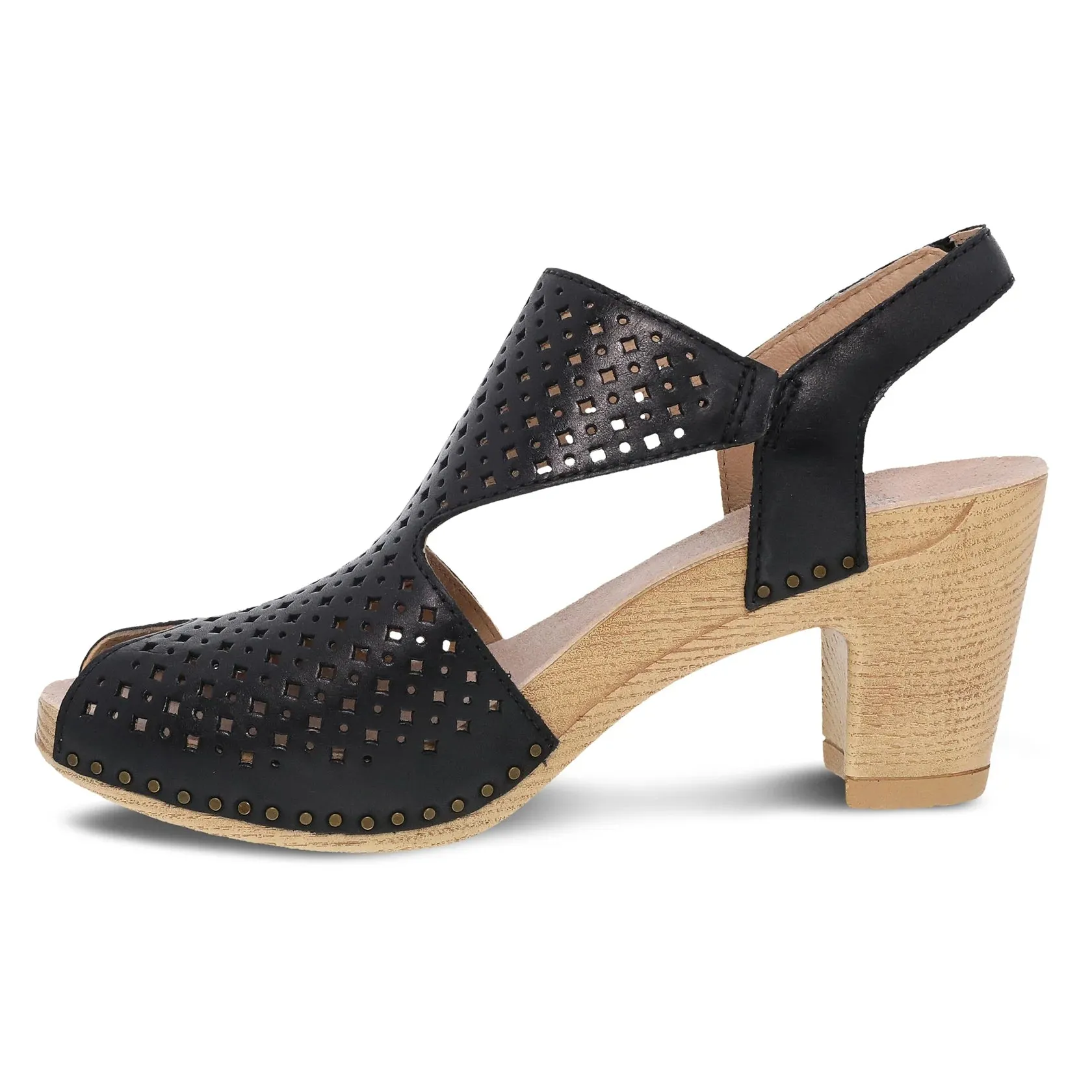 Teagan Black Burnished Nappa Sandal