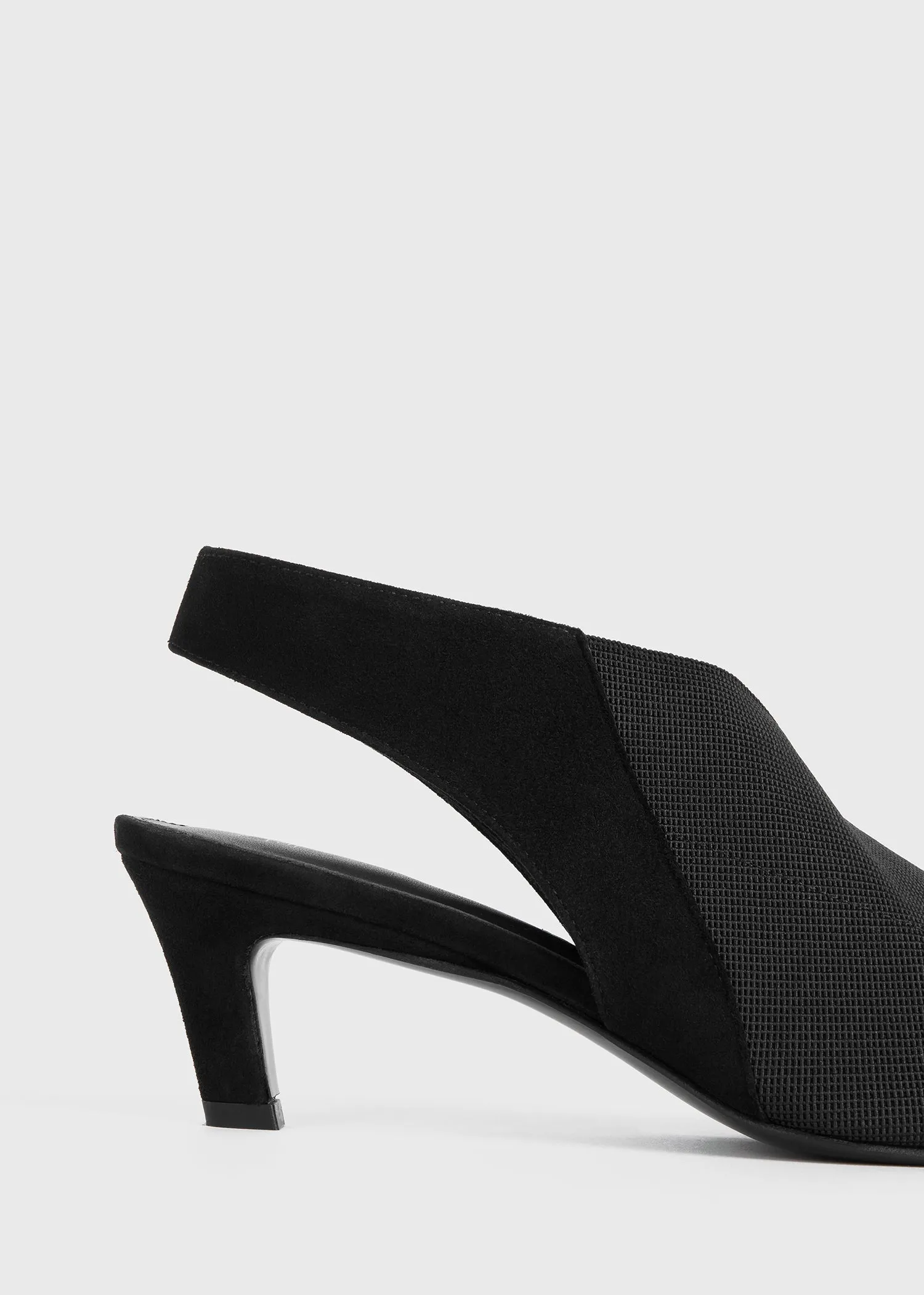 The Mid Heel Elastic Slingback black