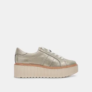 Tiger Sneakers - Light Gold Leather
