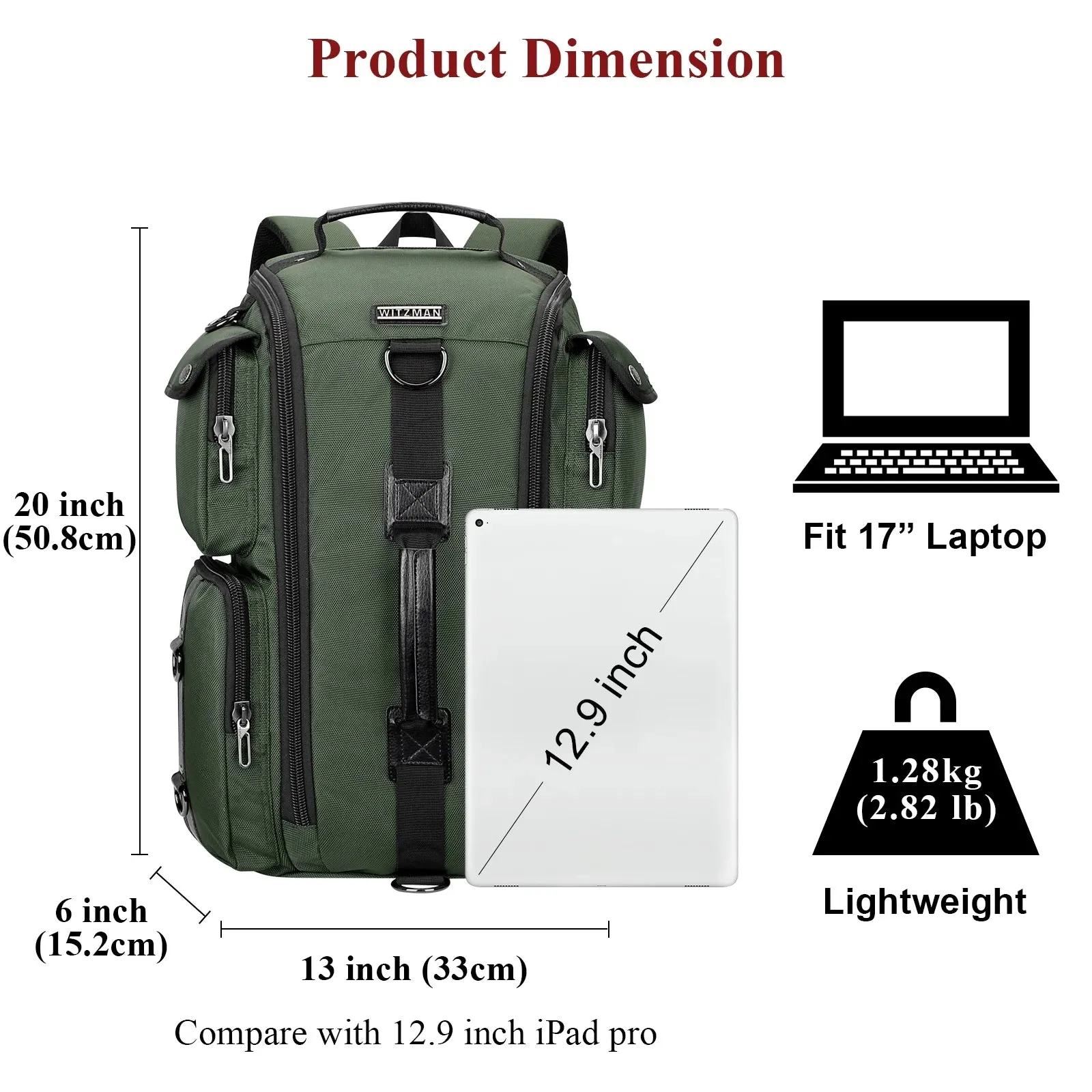 Travel Backpack for Men Carry on Nylon Duffel Bags Large Capacity Laptop Backpack for 17 Inch(6695 Army Green)