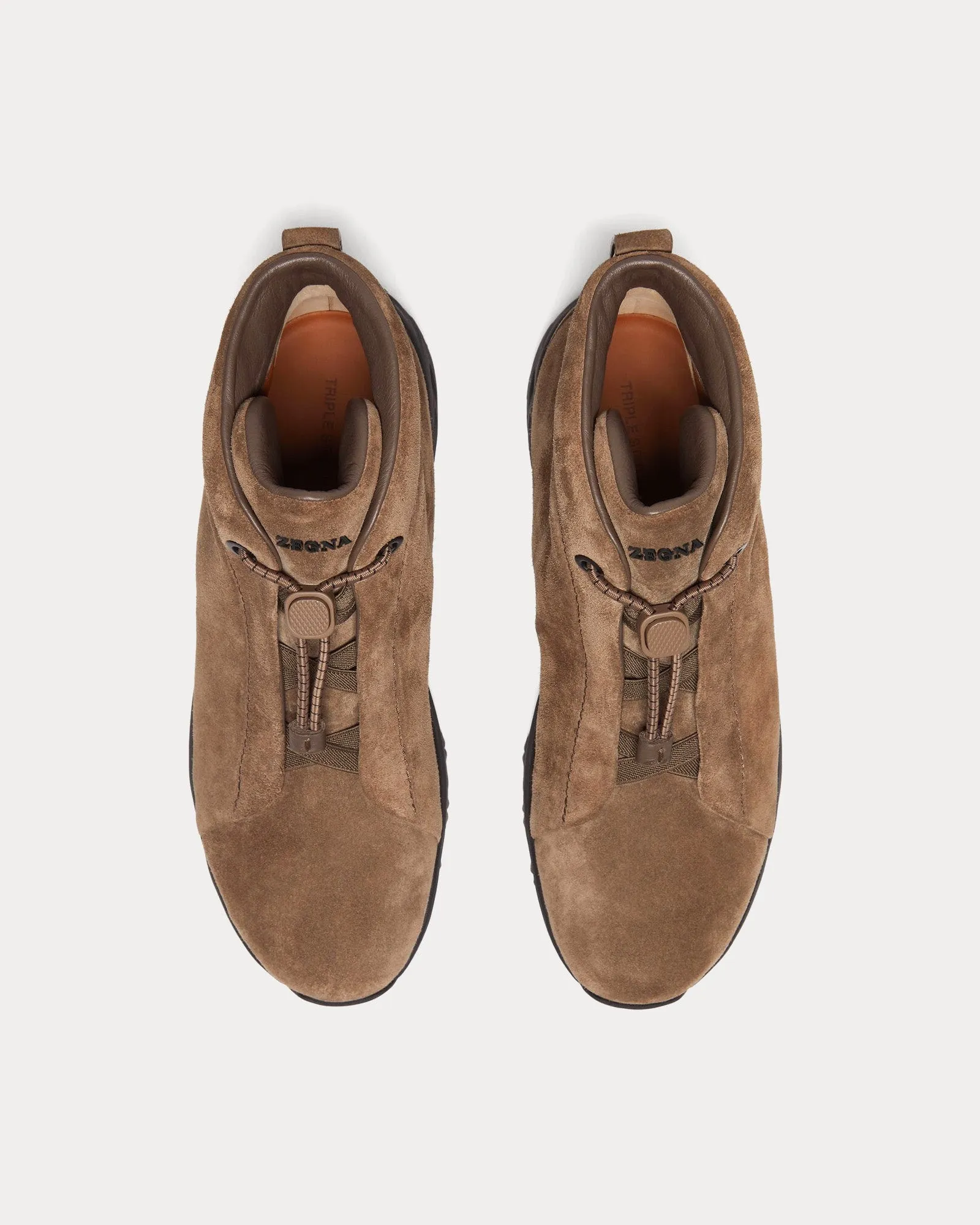 Triple Stitch Vetta Suede Brown High Top Sneakers